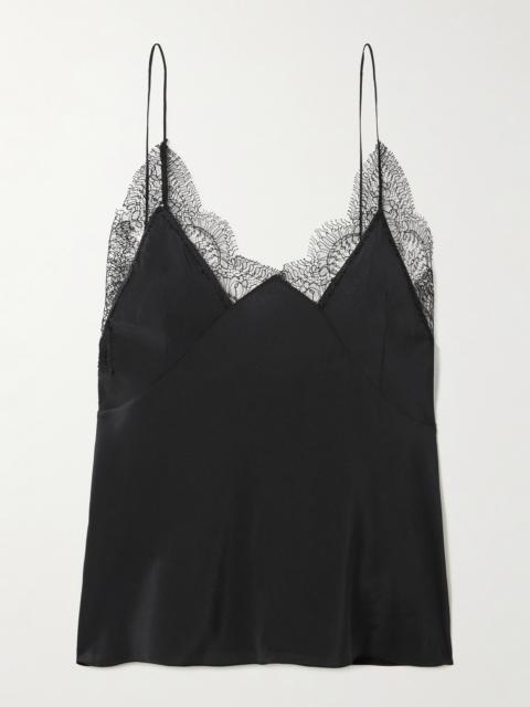 Capucines Scalloped Lace-trimmed Silk Crepe De Chine Camisole