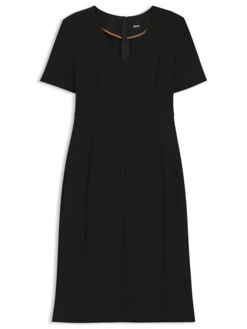 V-NECK DRESS IN STRETCH FABRIC