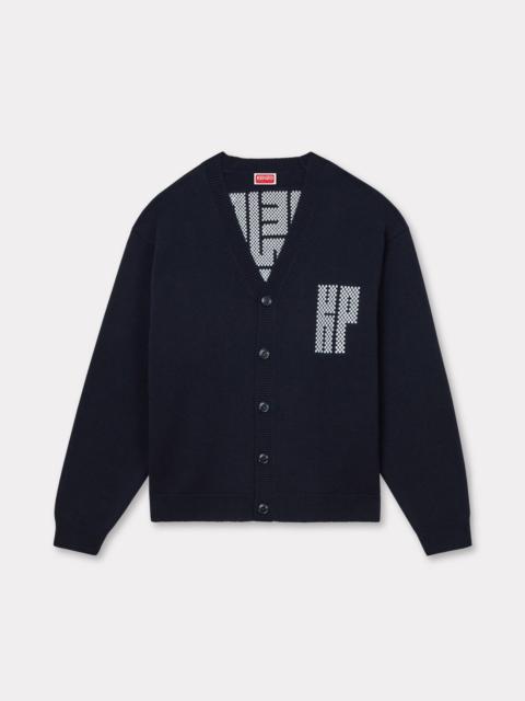 'KENZO Kamon' embroidered cardigan in wool and cotton