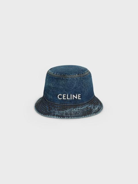 celine bucket hat in union wash denim