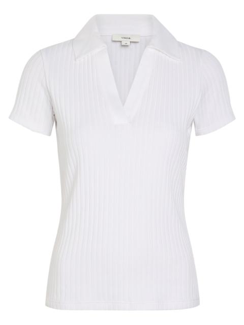 Vince Ribbed Cotton-blend Polo top