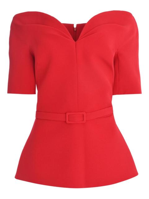 Lyddie V-neck belted blouse