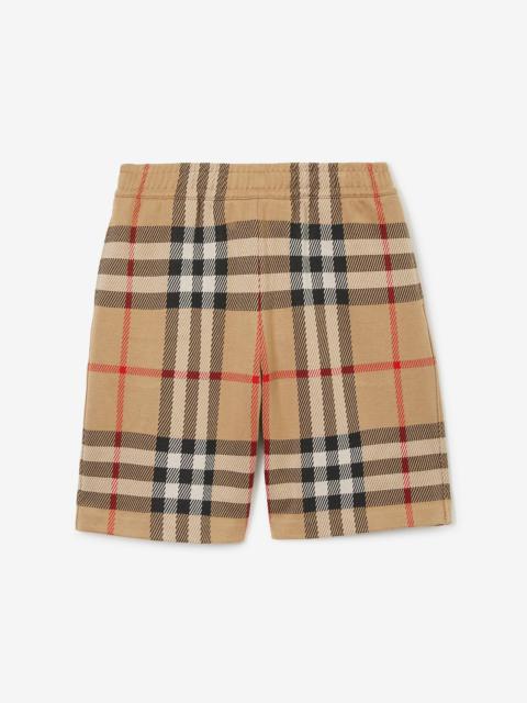 Check Cotton Jacquard Shorts