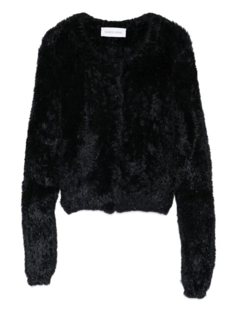 fuzzy-texture cardigan