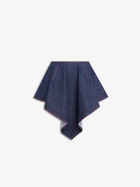 ASYMMETRICAL SKIRT IN RAW DENIM