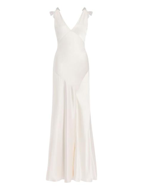 Collette beaded bow-detail maxi dress