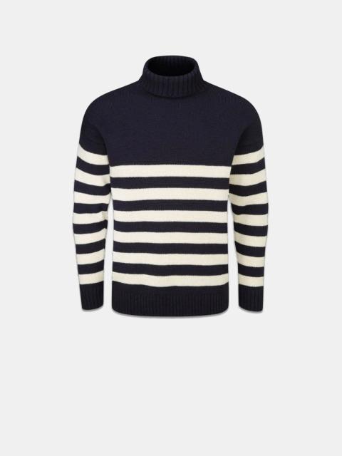 Men's Breton Submariner Jumper Navy with Ecru Stripes