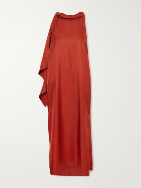 Susan Tie-detailed Draped Silk-twill Midi Dress