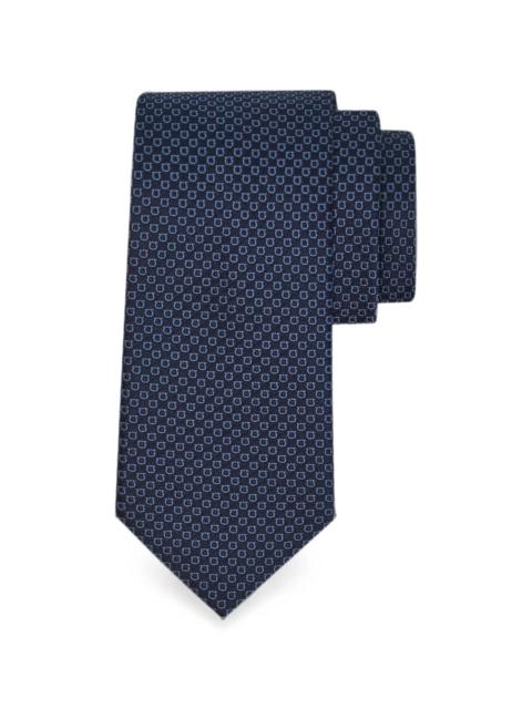 Ferragamo Micro Gancini-print Silk Jacquard Tie