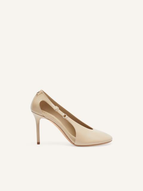 OBLIQUE LEATHER STILETTOS