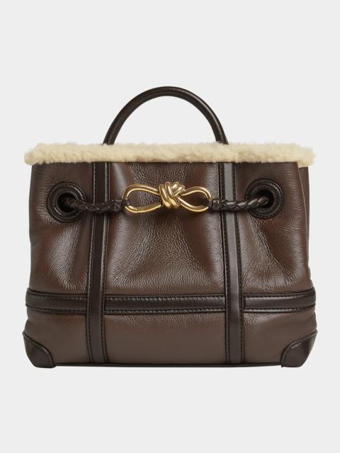 Small Andiamo Aviator Shearling Tote Bag
