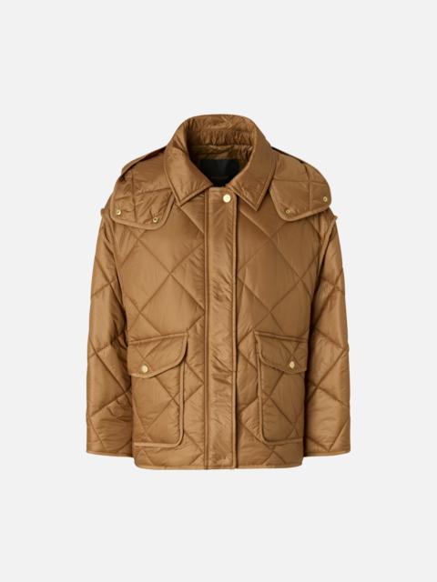 QUILTED TECHNICAL CANVAS PEA COAT