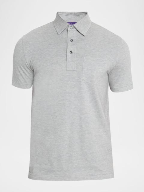 Men's Cotton and Cashmere Pique Pocket Polo Shirt