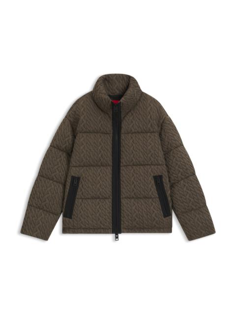 PUFFER JACKET WITH CABLE-KNIT STRUCTURE
