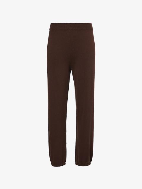 Fine-knit straight-leg cotton-cashmere jogging bottoms