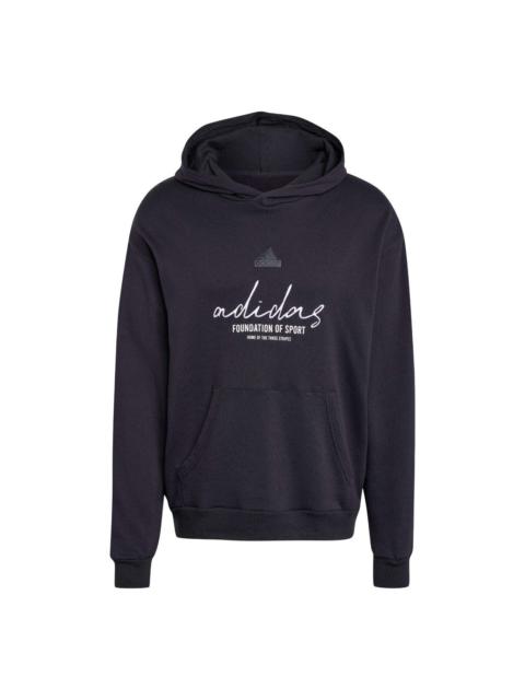 adidas Brand Love French Terry Hoodie Asia Sizing 'Valentine's Day Black' IW3533