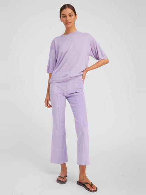 LAVENDER CORDUROY ANKLE FLARE WITH PRINCESS SEAMS