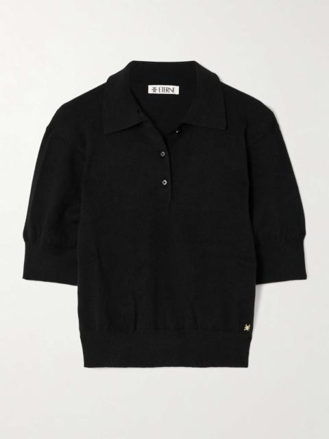 Journey embellished cashmere polo shirt Black