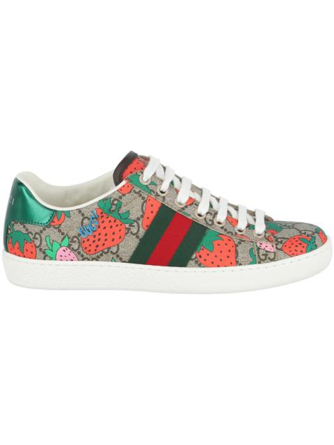 Gucci GG Supreme Ace Strawberry Sneakers Beige Multi (Women's)