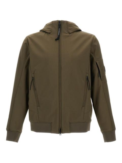 hooded zip-fastening jacket