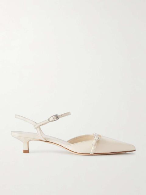 Melia leather point-toe pumps