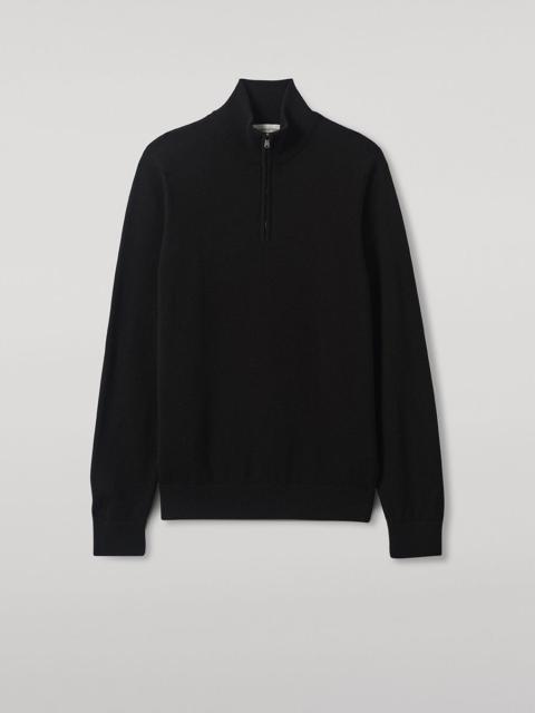 Classic Cashmere Black Zip Neck Jumper