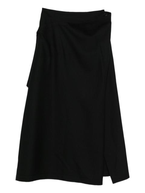 high-waisted asymmetric skirt