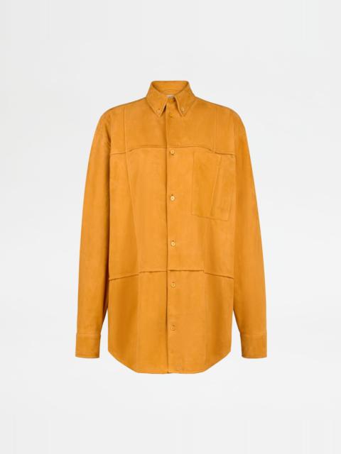 SHIRT IN PASHMY SUEDE - YELLOW