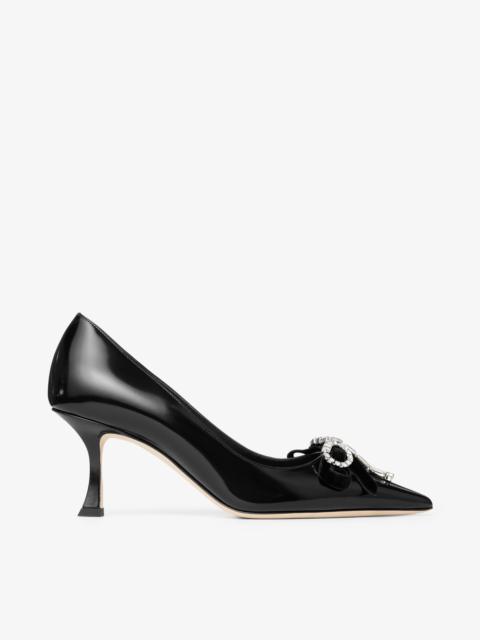 Auria 70
Black Soft Spazzolato Pumps with Velvet and Crystal Bow