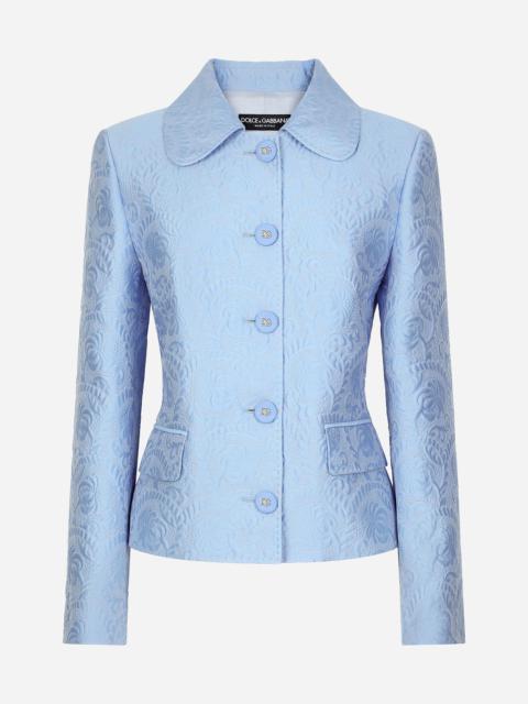 Single-breasted floral quilted jacquard Gabbana jacket