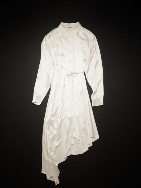 Satin shirt dress - White