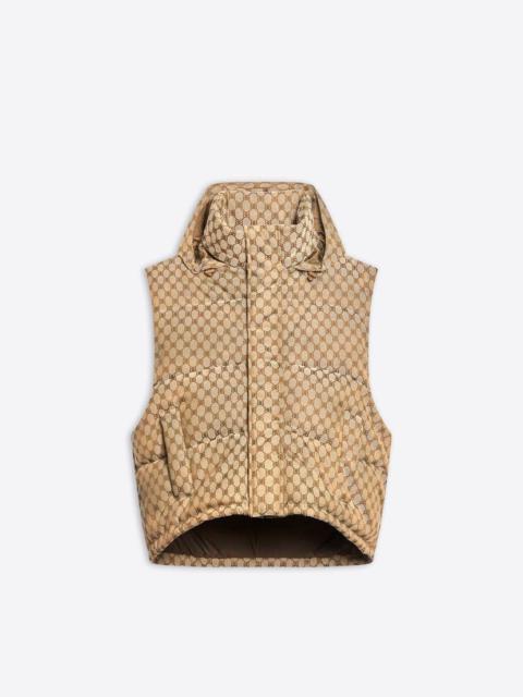Men's Hacker Cocoon Puffer Gilet in Beige