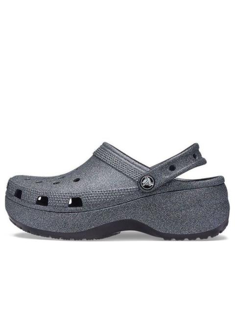 (WMNS) Crocs Classic Platform Glitter II Clog 'Black' 207770-001