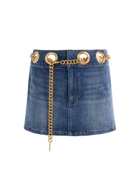 MORGANA CHAIN BELT DENIM MINI SKIRT