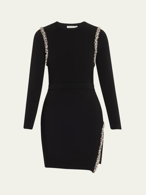 Nyx Embellished Long-Sleeve Wrap Dress