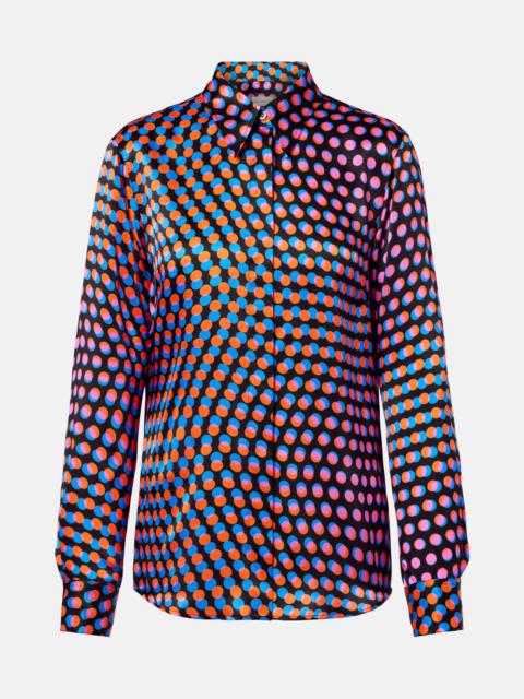 Polka-dot silk shirt