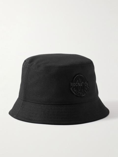 + Roc Nation by Jay-Z Logo-Appliquéd Twill Bucket Hat Black