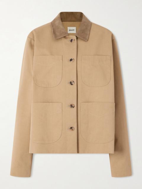 Wyatt Suede-trimmed Cotton-gabardine Jacket