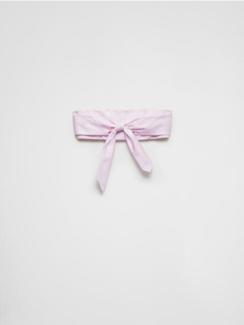 Checked cotton bandeau top