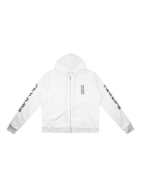 vertical-logo zip-up hoodie