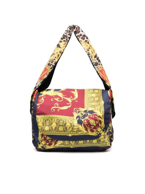 mix-print shoulder bag