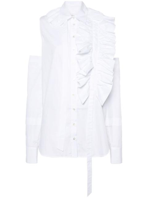 ruffle-detail poplin shirt