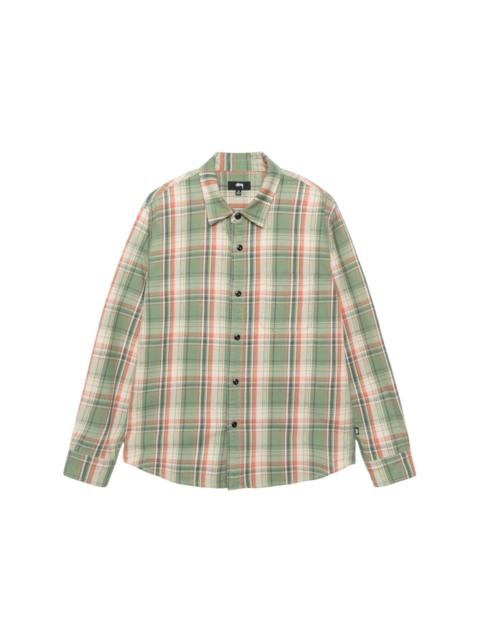 Stussy Dan Washed Cotton Plaid Shirt Green