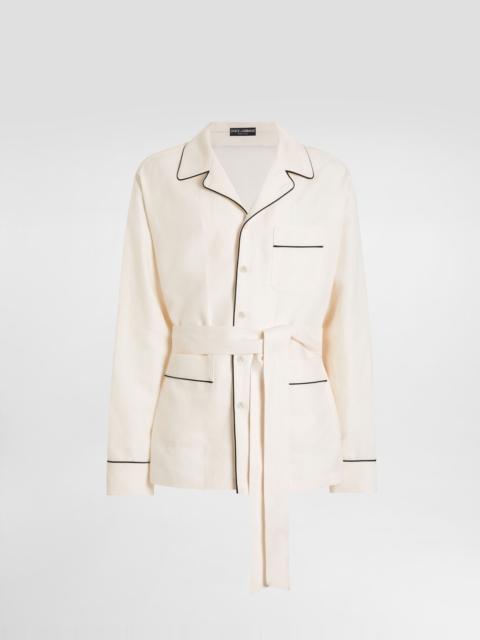 Linen fabric pajama jacket