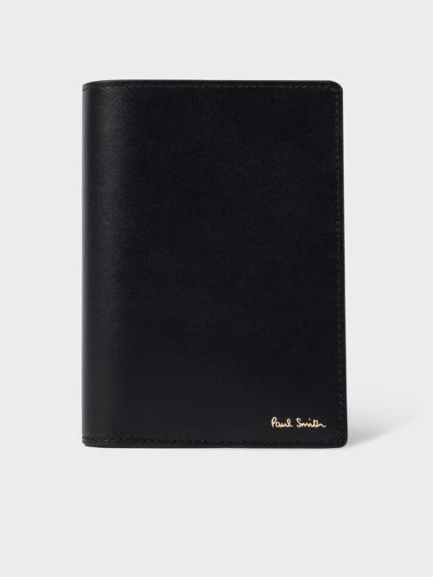 Black 'Signature Stripe' Interior Leather Passport Cover