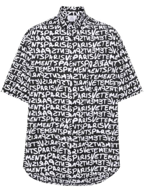 logo-print cotton shirt