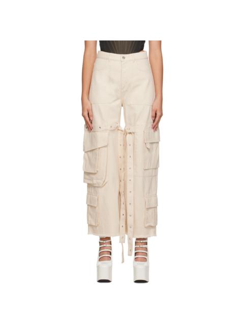 Beige Multipocket Jeans