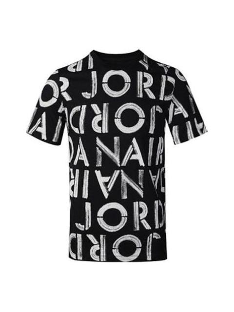 Air Jordan AS M J LBRAND SS AOP CREW T-shitr Black CN3587-010
