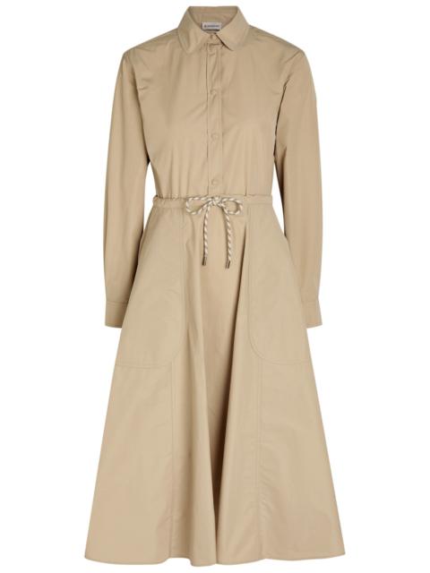 Moncler Drawstring Poplin Midi Shirt Dress