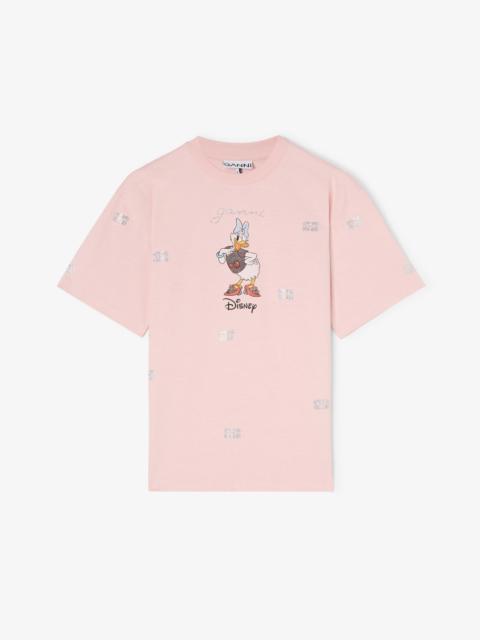 GANNI X DISNEY DAISY DUCK PINK PRINTED T-SHIRT